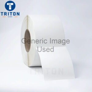 Thermal Carton Label 70×120 White, Security Cut, Varnished