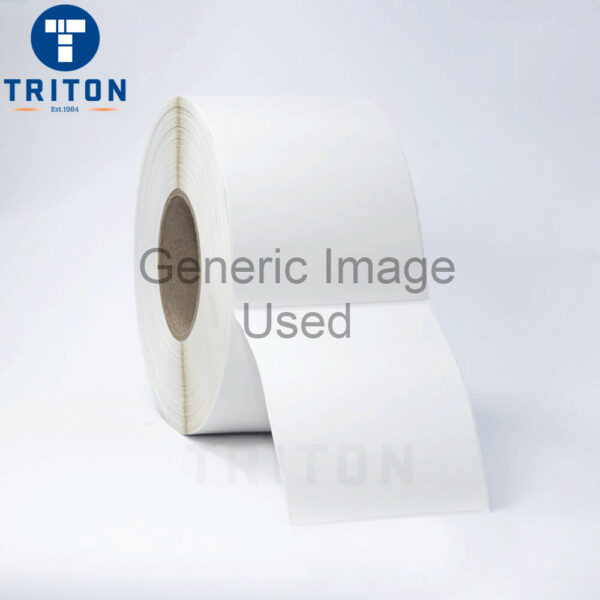 Thermal Carton Label 77×124 White, Security Cut, Varnished