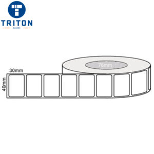 Thermal Transfer Label 40 x 30 White Blank, 76mm core