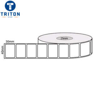 Thermal Transfer Label 40 x 30 White Blank Removable, 25mm core