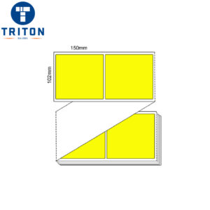 Thermal Transfer Label 102 x 150 Yellow Blank Fanfold, 3000/box