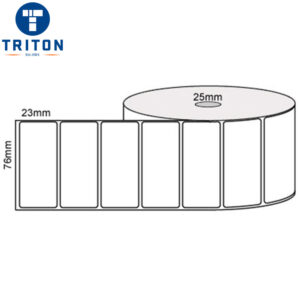 Thermal Transfer Label 76 x 23 White Blank, 25mm core