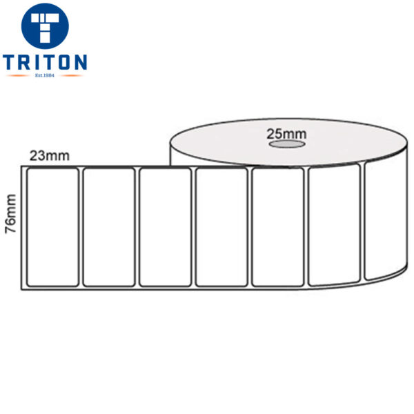 Thermal Transfer Label 76 x 23 White Blank, 25mm core