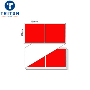 Thermal Transfer Label 102 x 150 Red Blank Fanfold, 3000/box