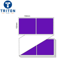 Thermal Transfer Label 102 x 150 Purple Blank Fanfold, 3000/box