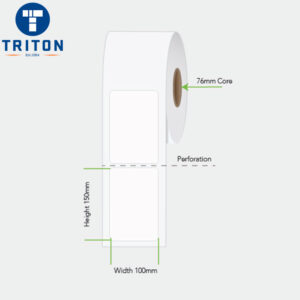 Thermal Transfer Label 100 x 150 White, Perforated, 76mm core