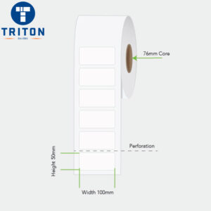 Thermal Transfer Label 100 x 50 White, Perforated, 76mm core