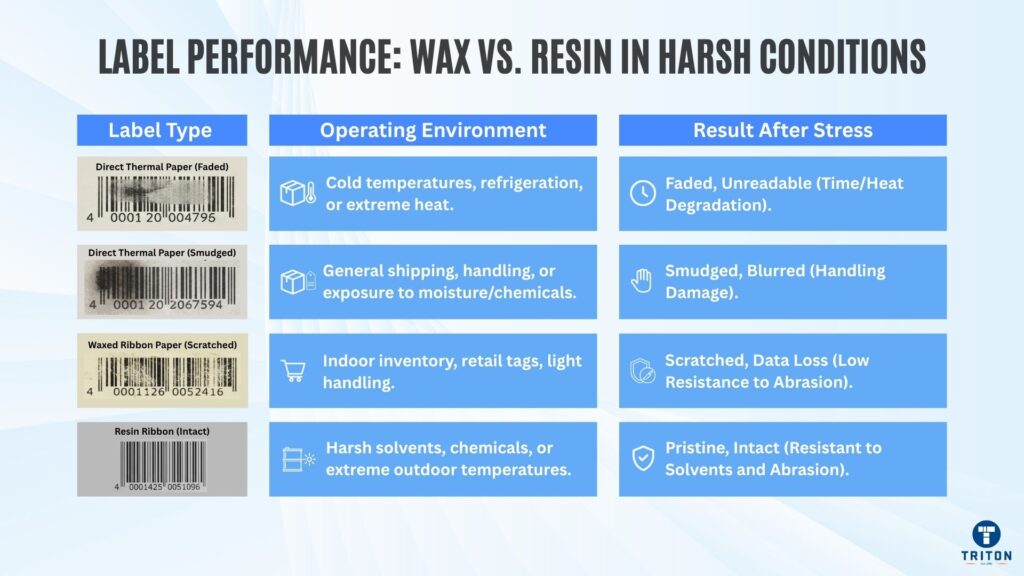 Label Performance - Wax vs Resin In Harsh Conditions