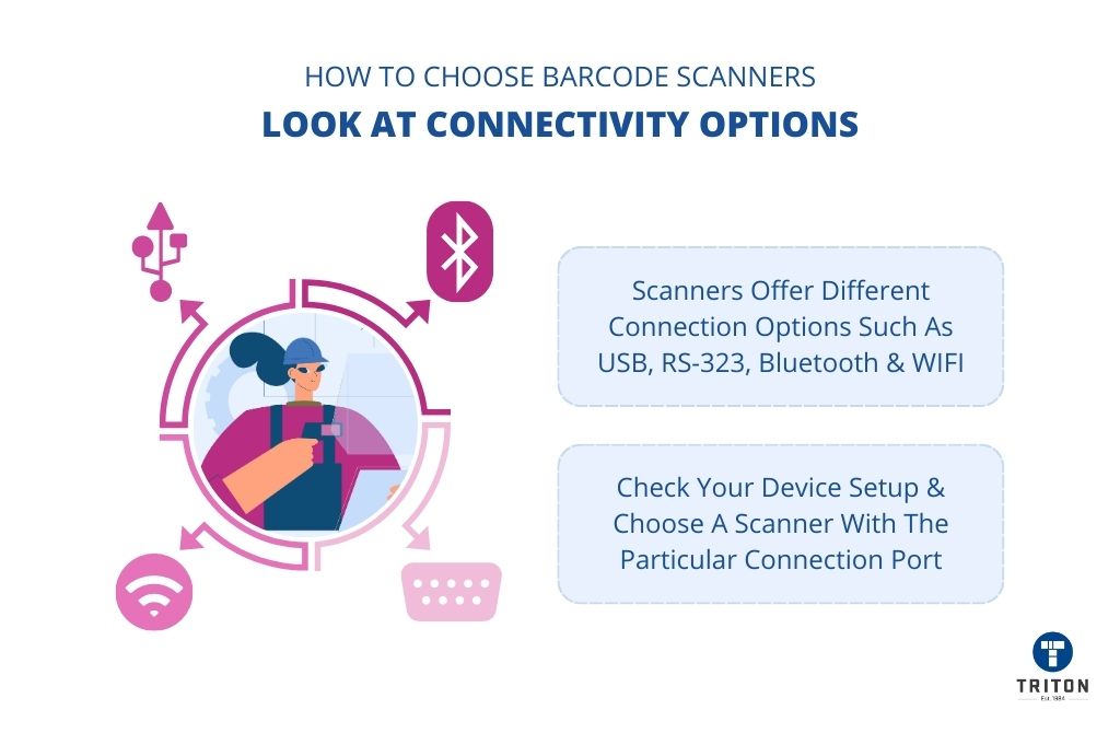 How to select the barcode scanner for your production floor barcode reading  purpose? 7 main features you must consider and 5 optional features may be  useful for you. Add on with 3 optional accessories.