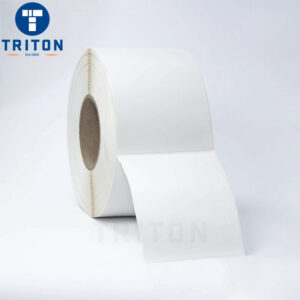 Thermal Carton Label 100×150 White, Security Cut, Varnished