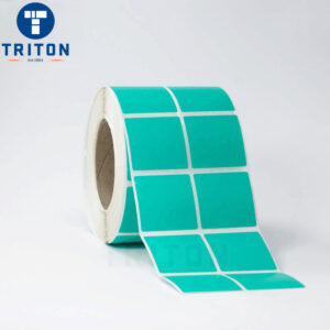 Thermal Label 50×50 2Up, Green, Freezer Adhesive