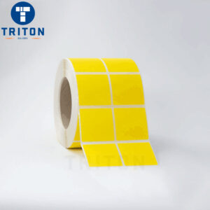 Thermal Label 50×50 2Up, Yellow, Freezer Adhesive