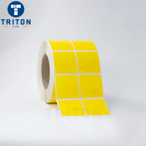 Thermal Label 50×50 2Up, Yellow, Freezer Adhesive