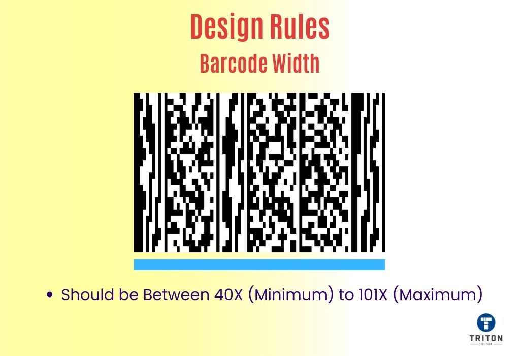 Design rule of barcode width of a MicroPDF417 Barcode