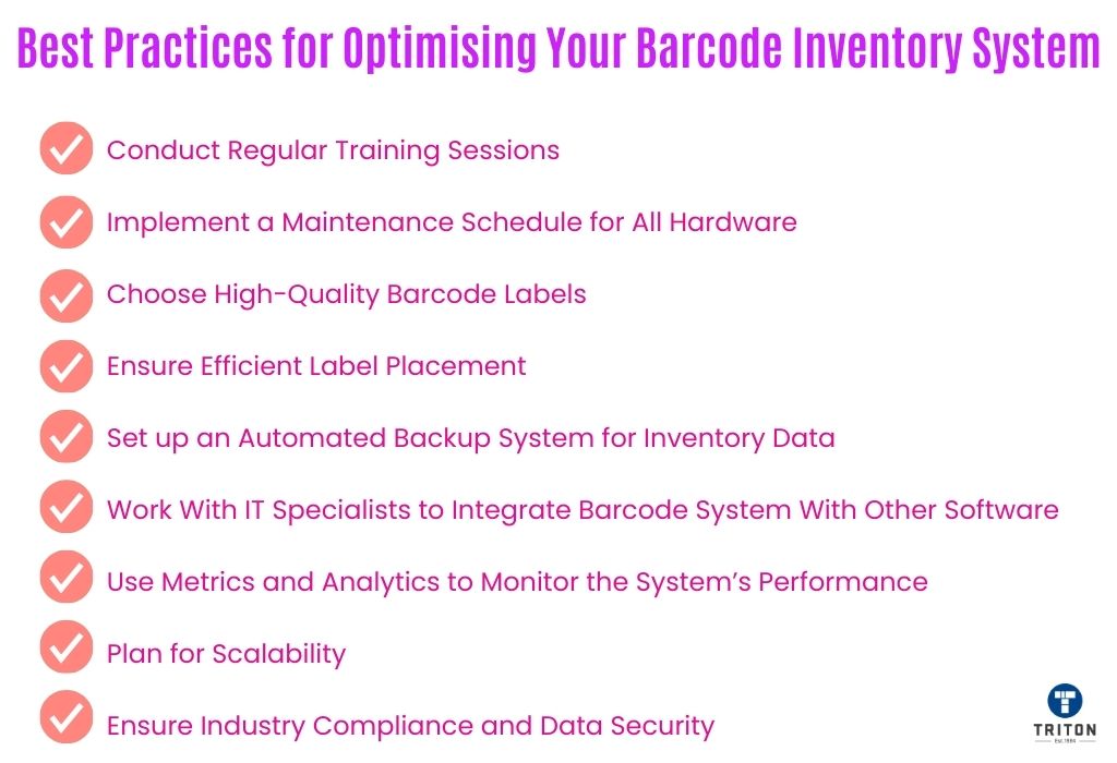 List of nine best practices for optimising your Barcode Inventory System