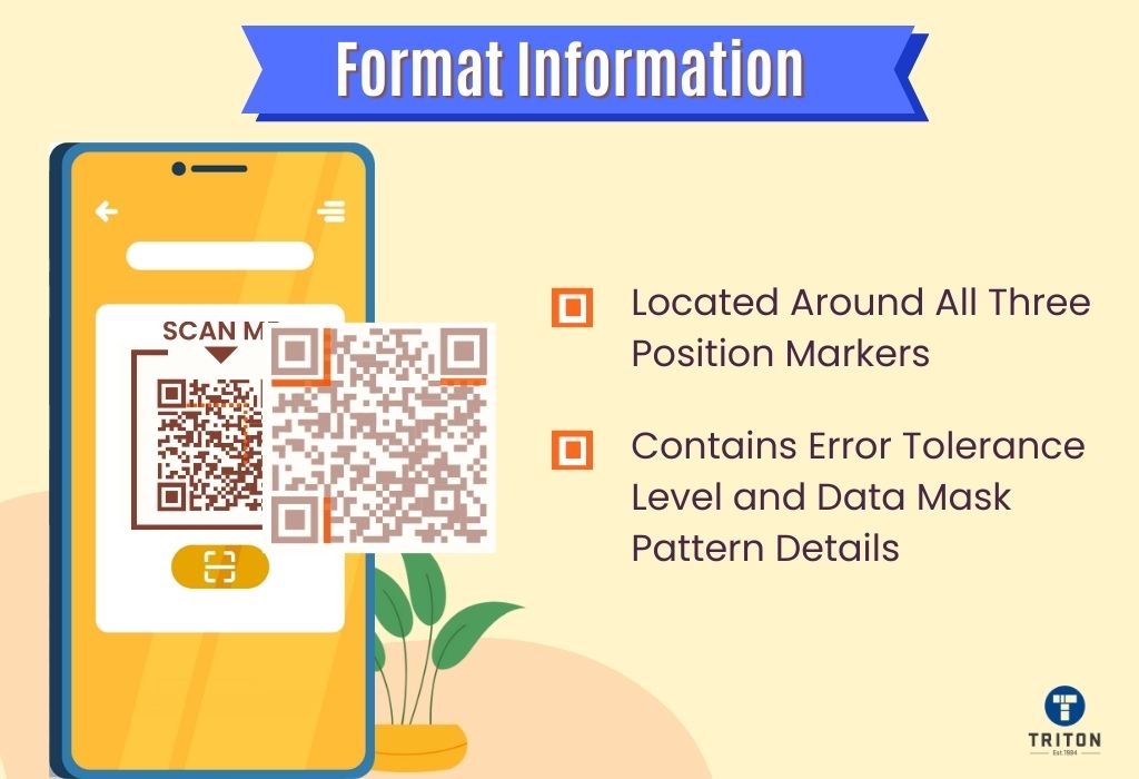 Two points on format information of a QR code