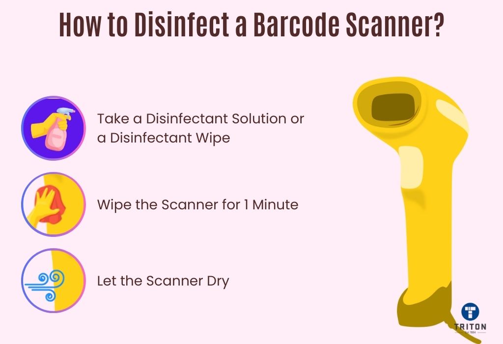 Three steps to disinfect a barcode scanner