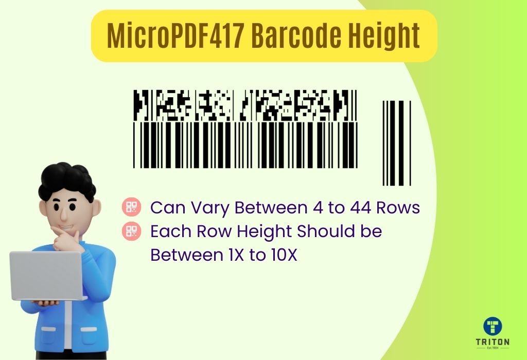 Two points on barcode height of MicroPDF417 barcode