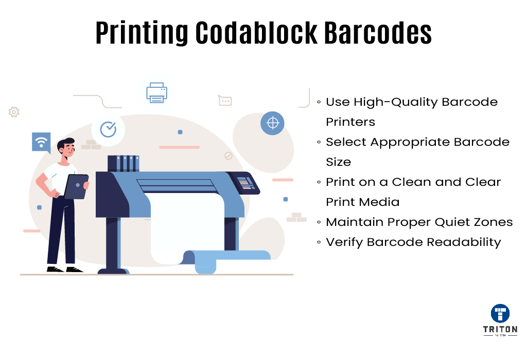 List of five printing rules of Codablock barcode