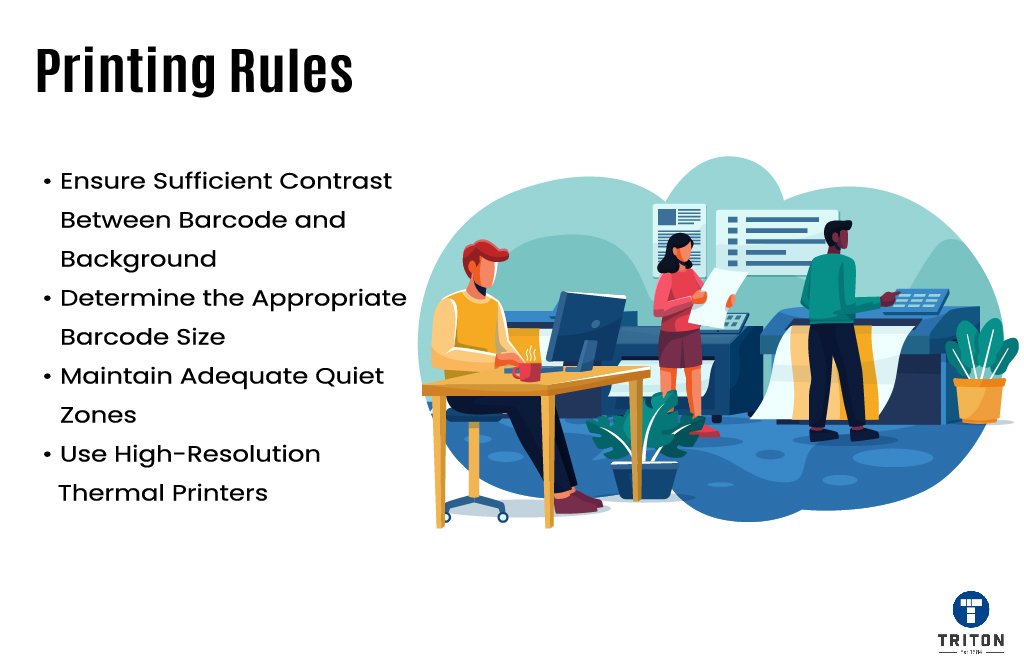 Four points on printing rules of PDF417 barcode