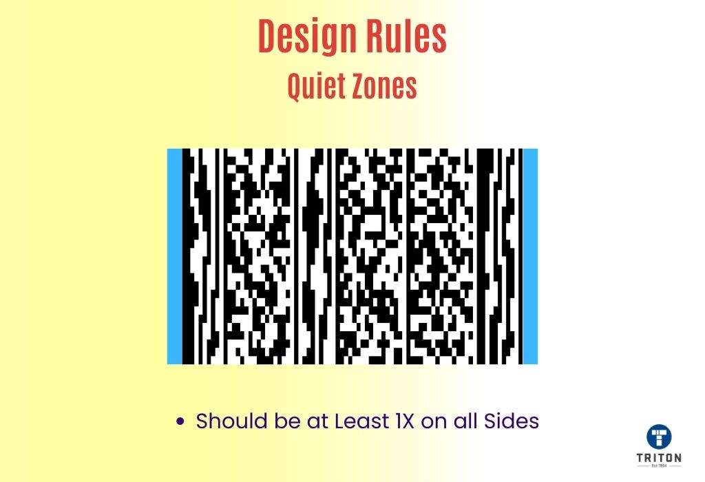 Point on design rule of quiet zones for MicroPDF417 Barcodes