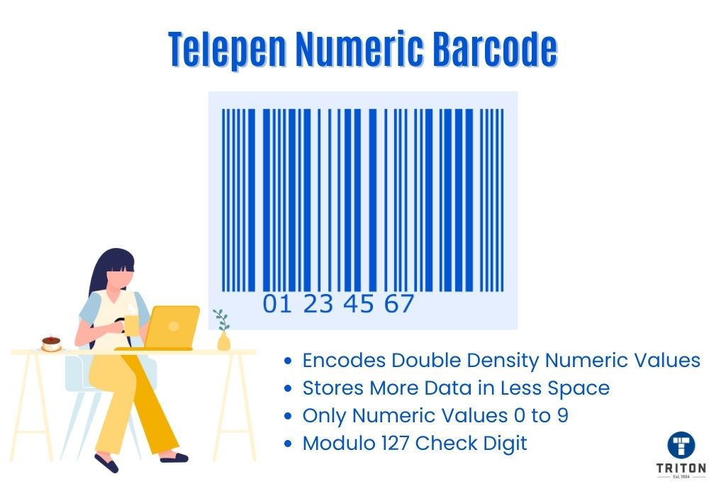 Four characteristics of Telepen Numeric Barcode