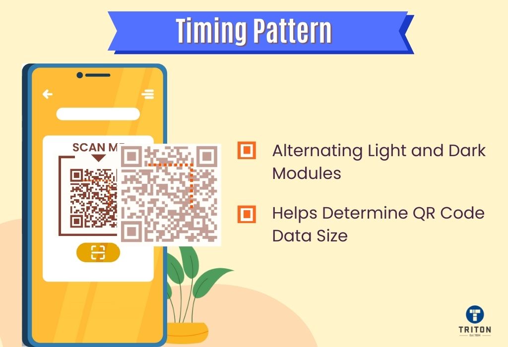 Two points explaining timing pattern of the QR Code