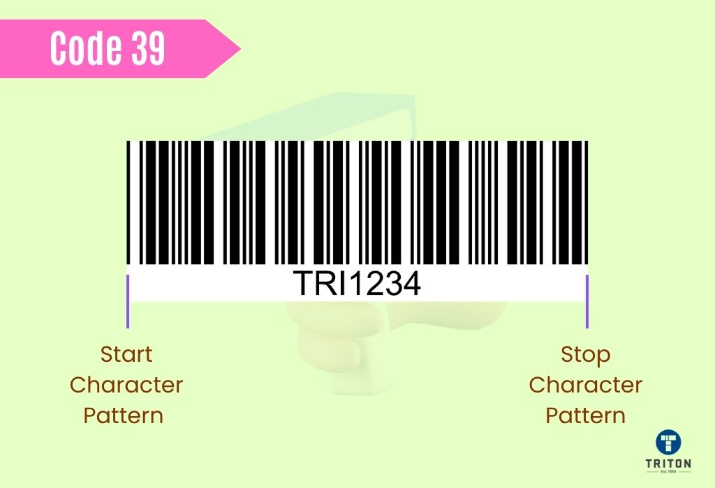 Structure of Code 39 barcode to visually identify it